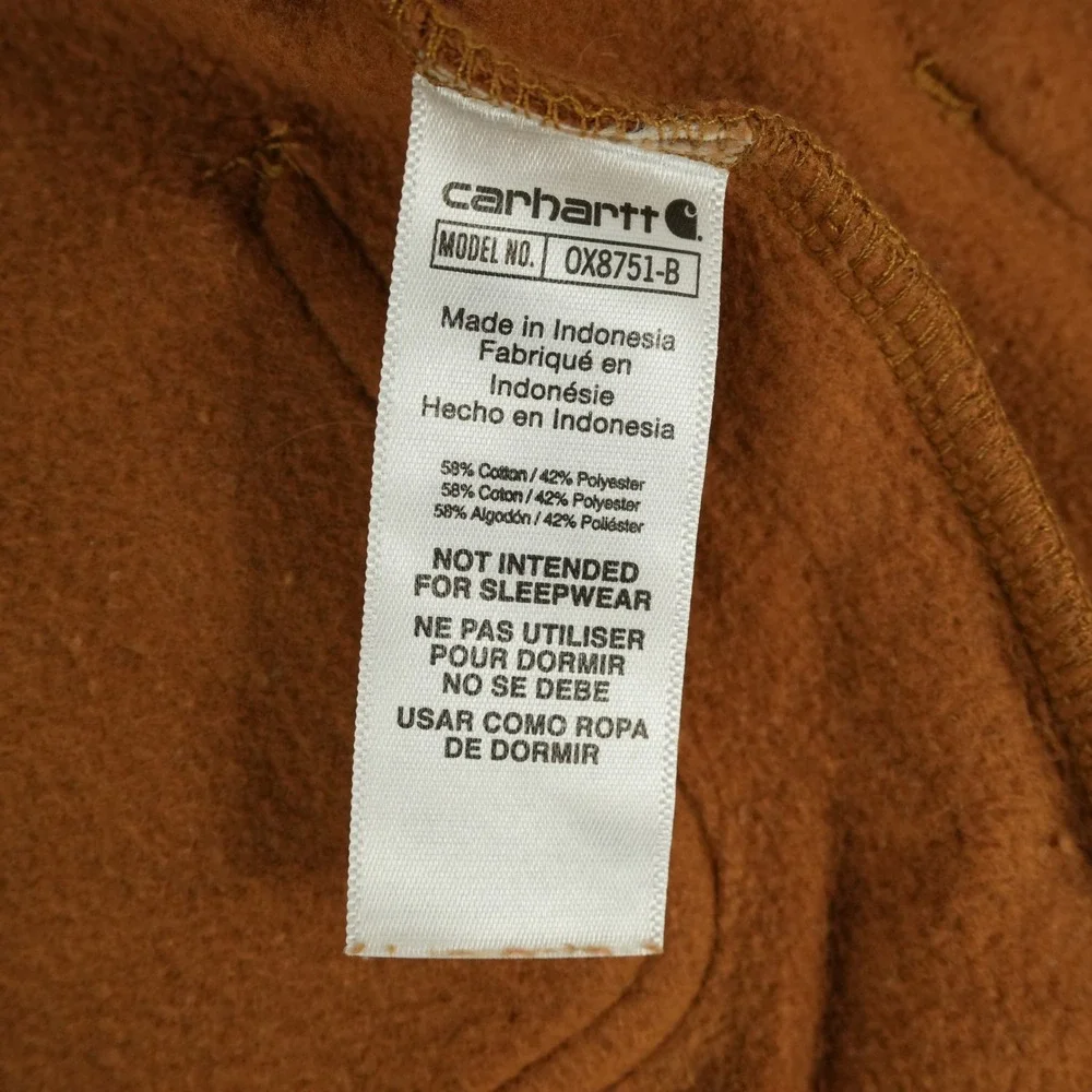 Carhartt Hooded Coverall Unisex 18M Brown Logo Sleeve Full Zip OX8751-B